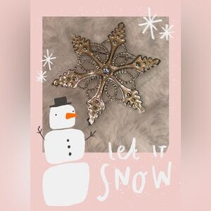 Silver Snowflake ❄️ Enamel and Crystal Brooch